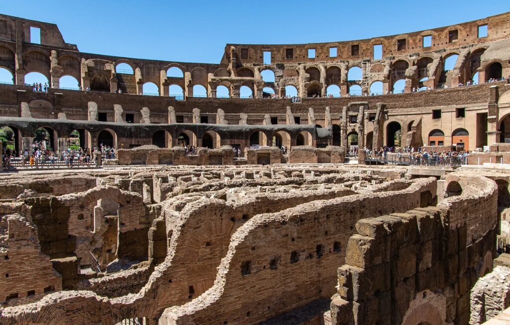View from level 1 of the Colosseum, Rome, Italy