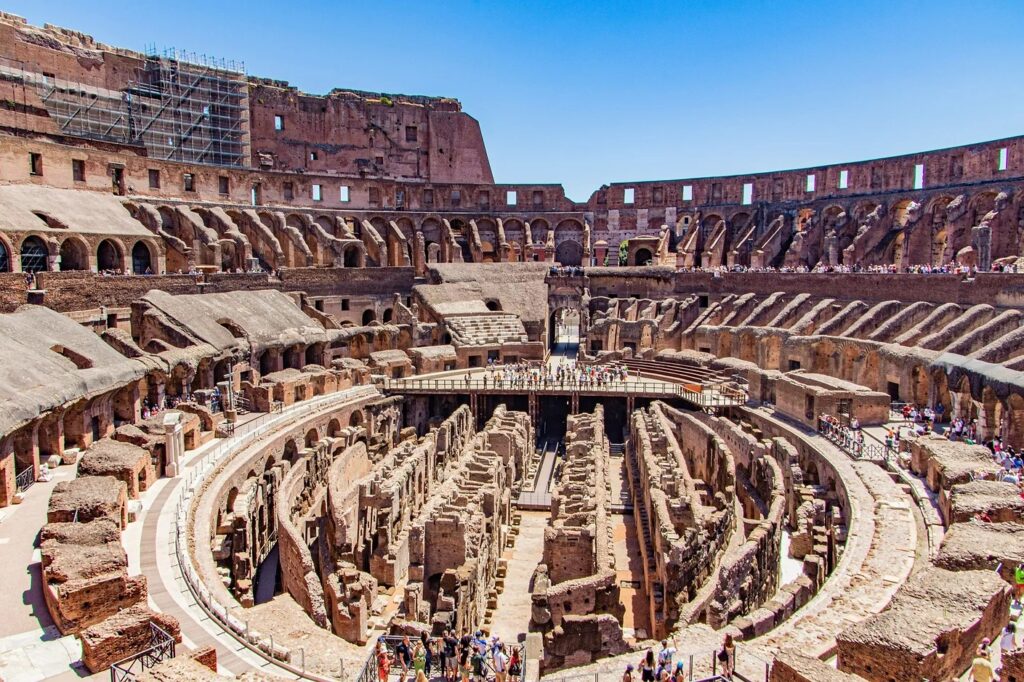 View from level 2 of the Colosseum, Rome, Italy
